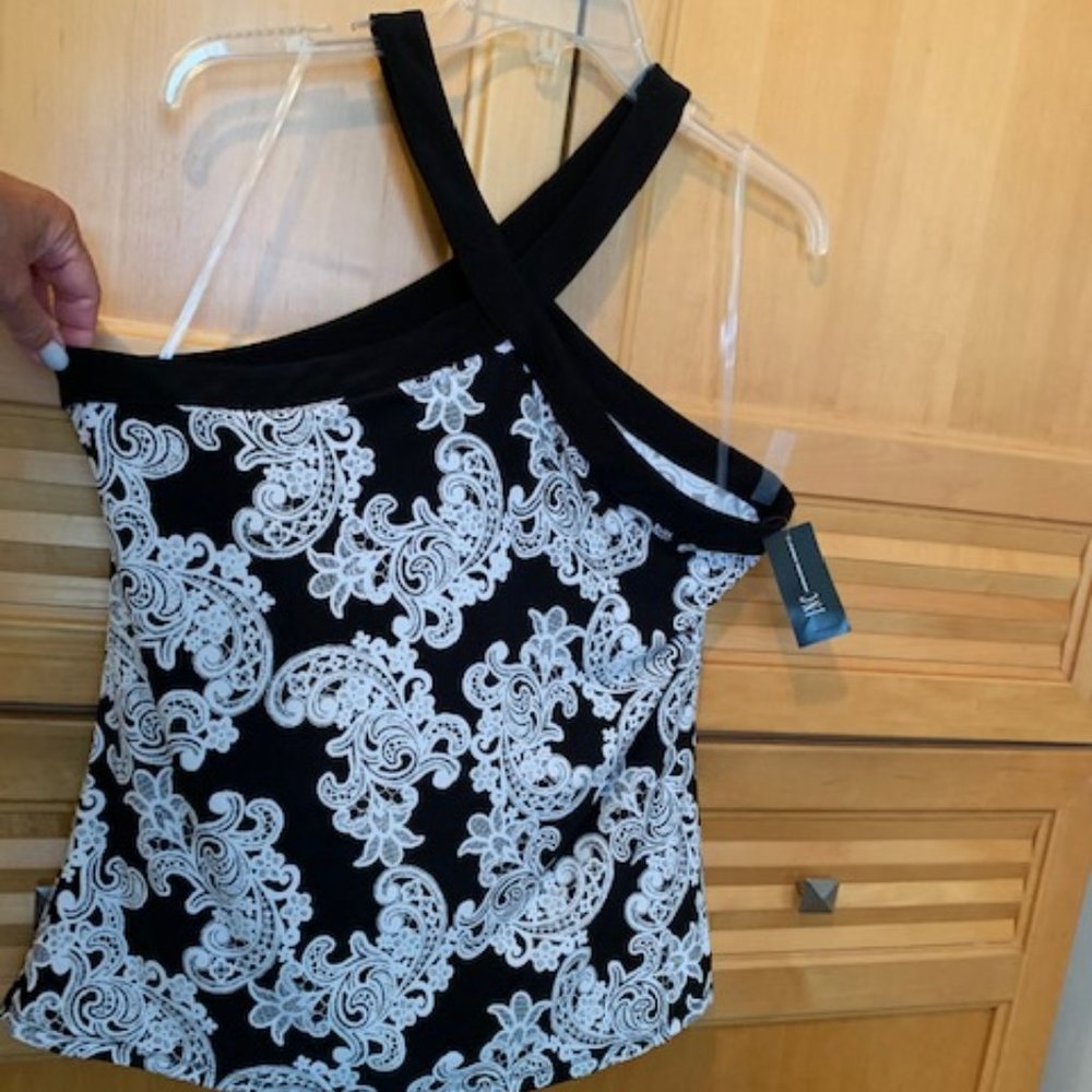 INC Criss-Cross Neckline Halter Sleeveless Top